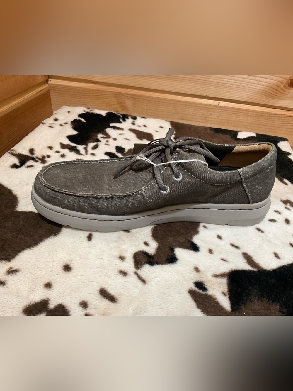 Ariat Men's Gray Canvas Lace-Up Slip-On Loafer